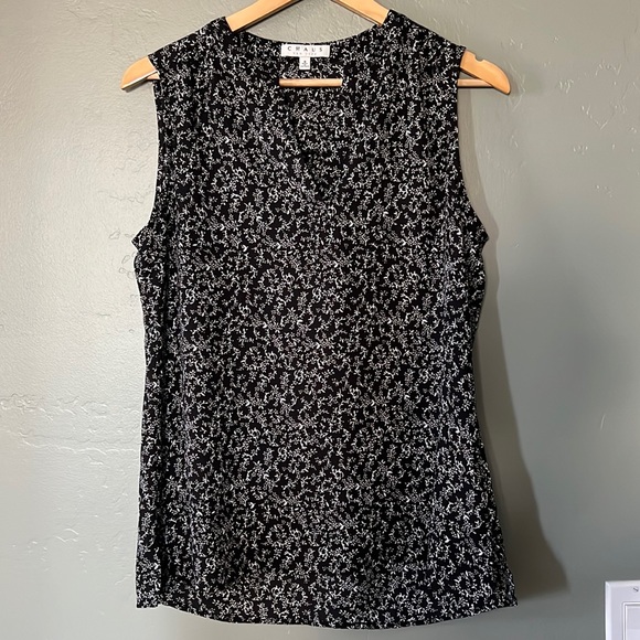 CHAUS Black and White Floral Tunic - Picture 5 of 8